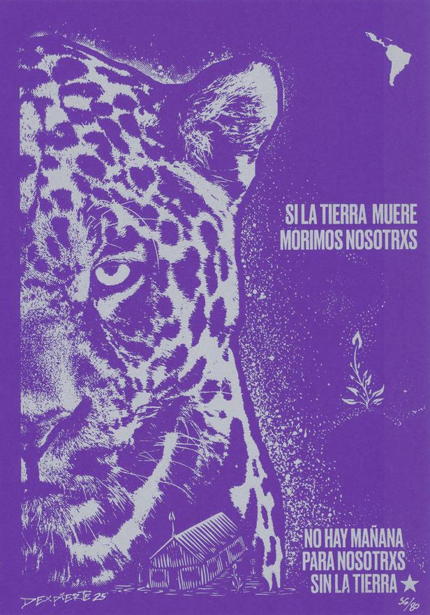 "Si la tierra muere, morimos nosotros - Jaguar - violet", 2025