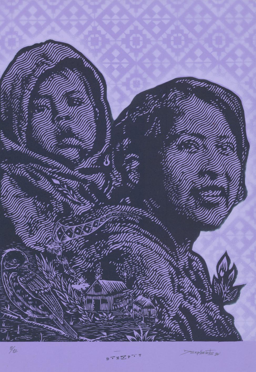 "Retrato Mujer con Niño - lilac", 2025