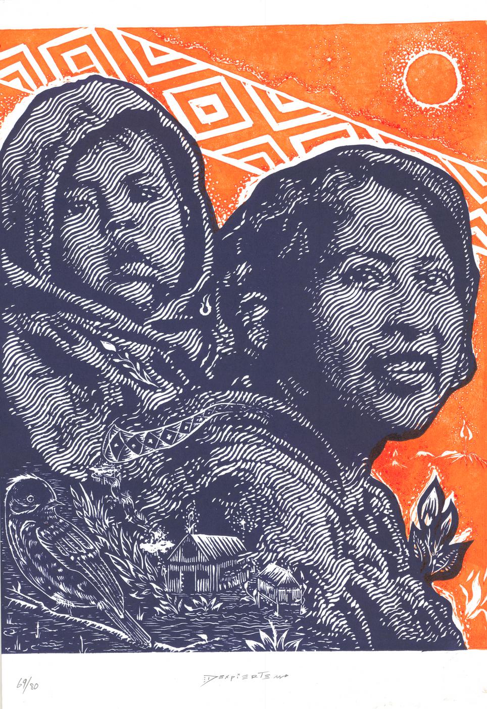 "Retrato Naranja - Azul", 2024