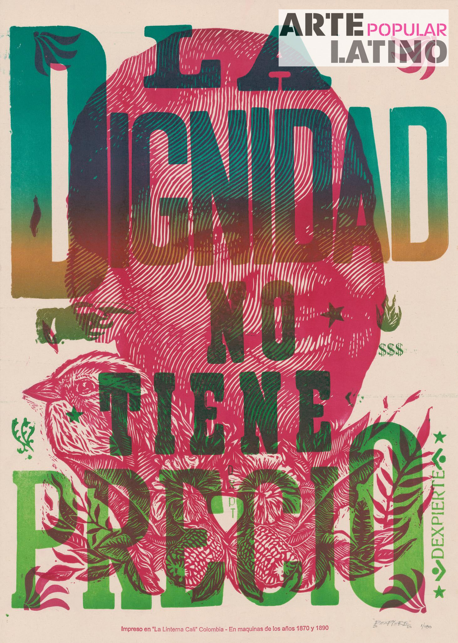 "La Dignidad no tiene Precio", Limited Linocut by Dexpierte Colectivo, 2020