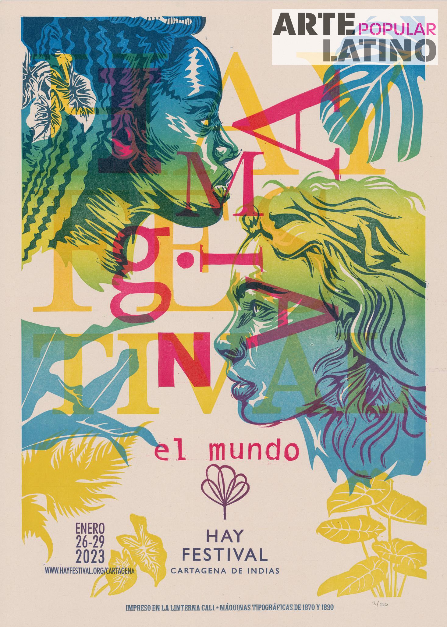 "Hay Festival", Limited Linocut by La Linterna Cali, 2022