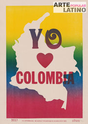 "Yo amo Colombia", Open Linocut by Olfraro, 2023