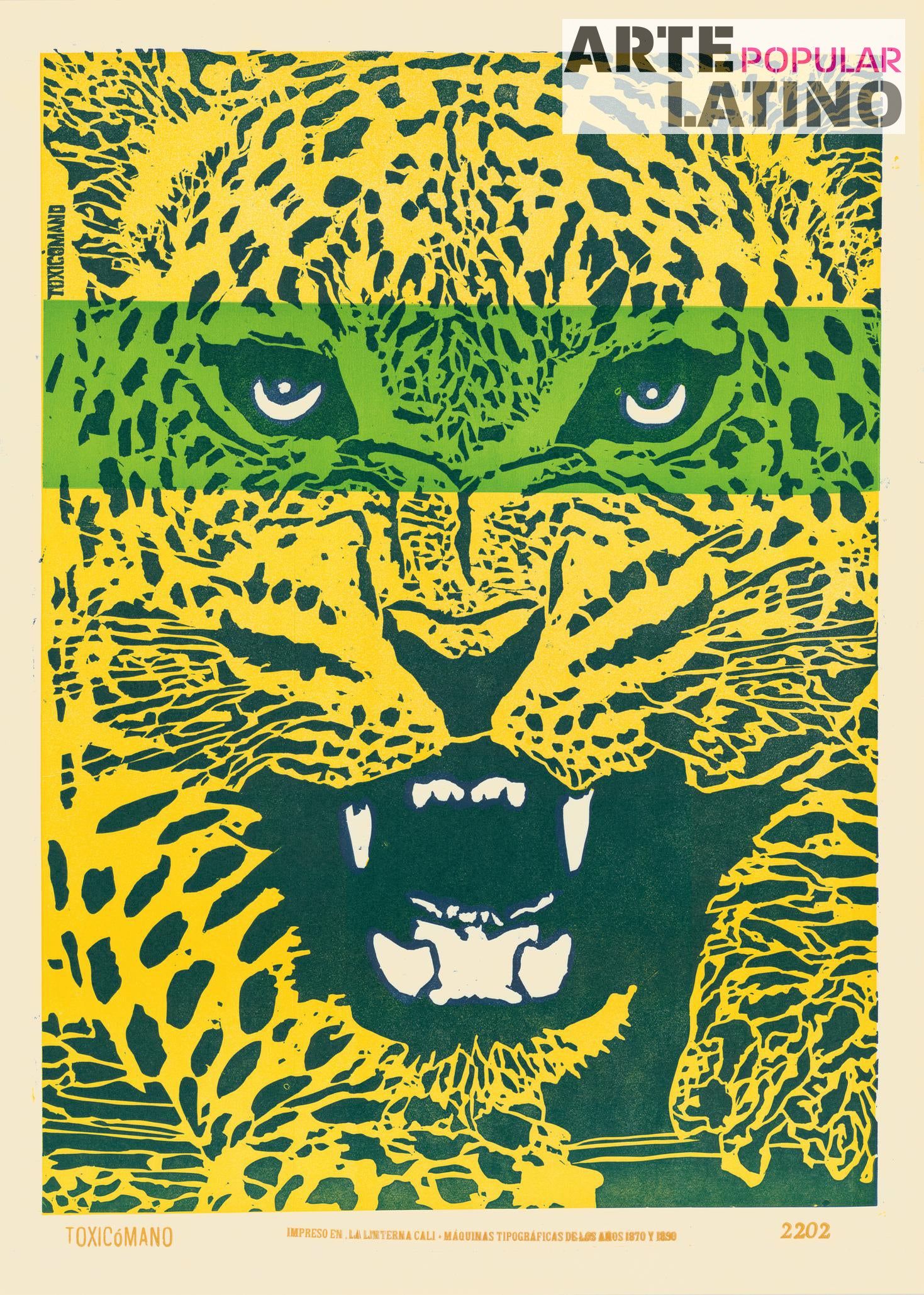 "Jaguar - light green", Limited Linocut by Toxicómano Callejero, 2022