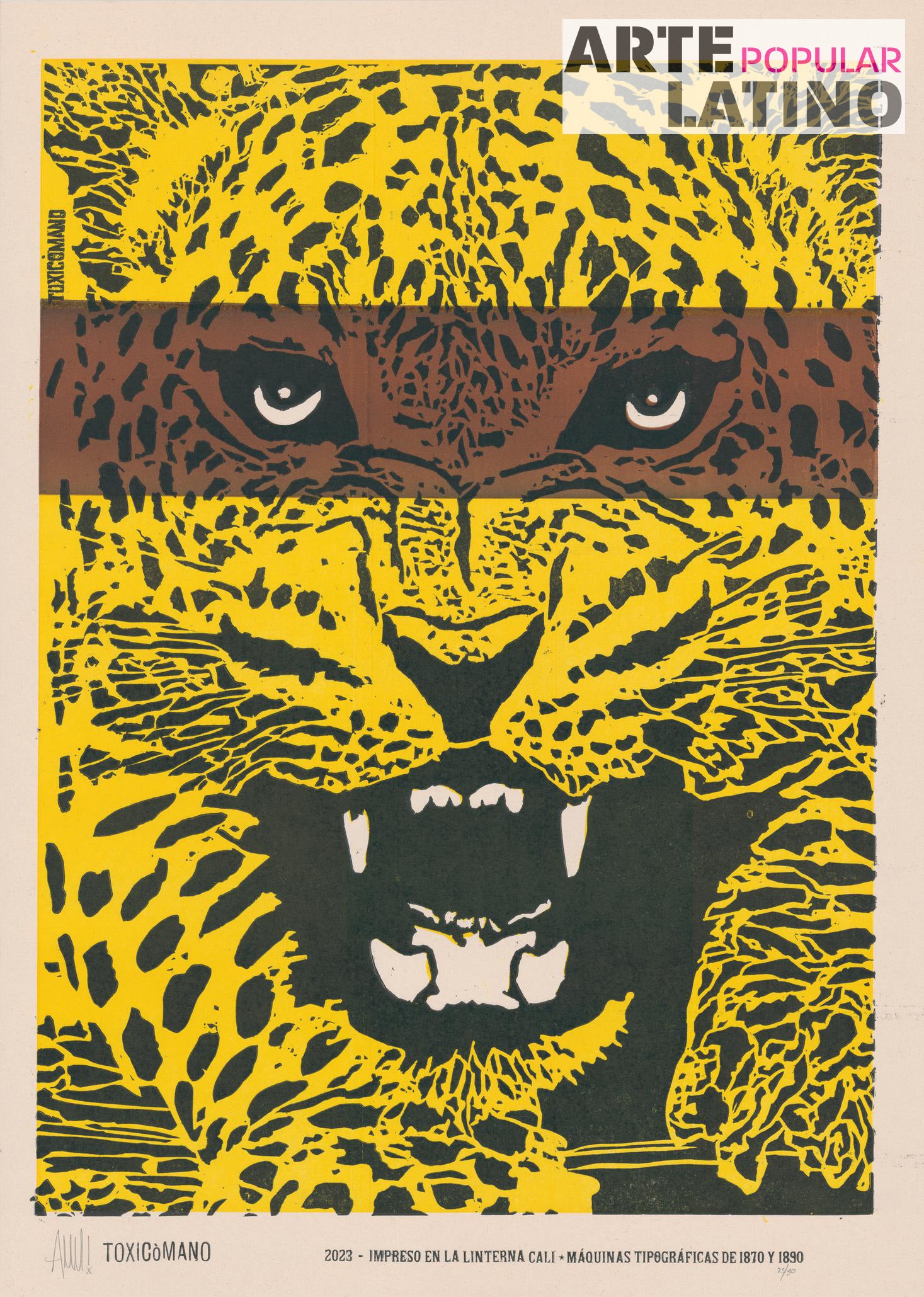 "Jaguar - brown", Limited Linocut by Toxicómano Callejero, 2023