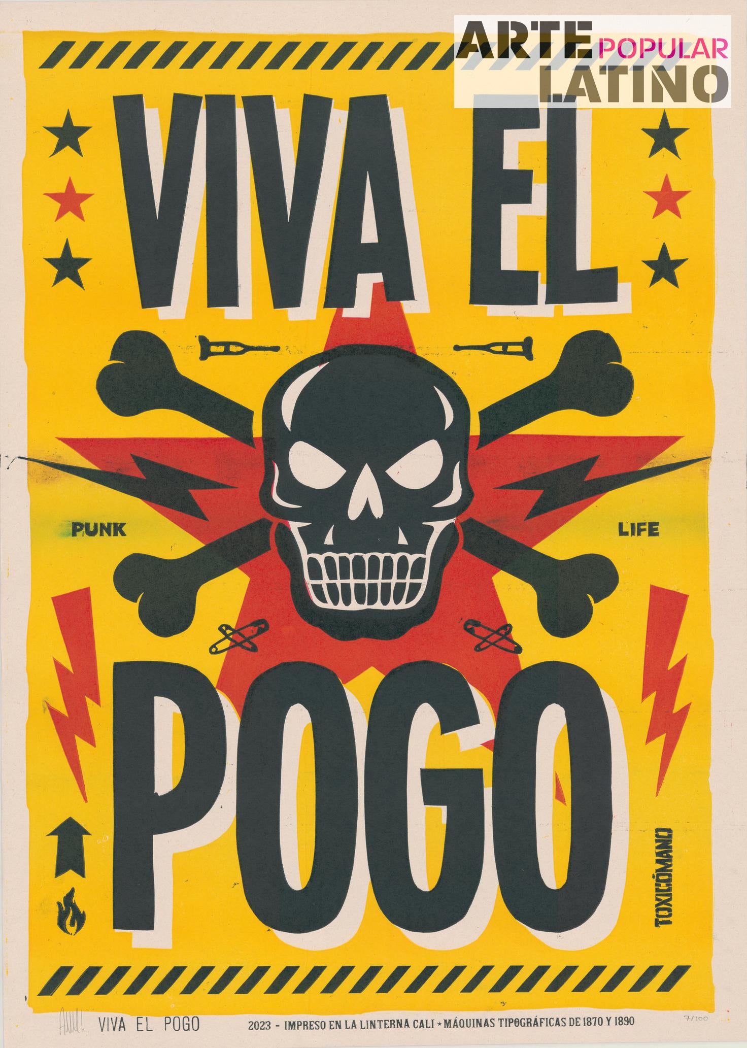 "Viva el Pogo", Limited Linocut by Toxicómano Callejero, 2023