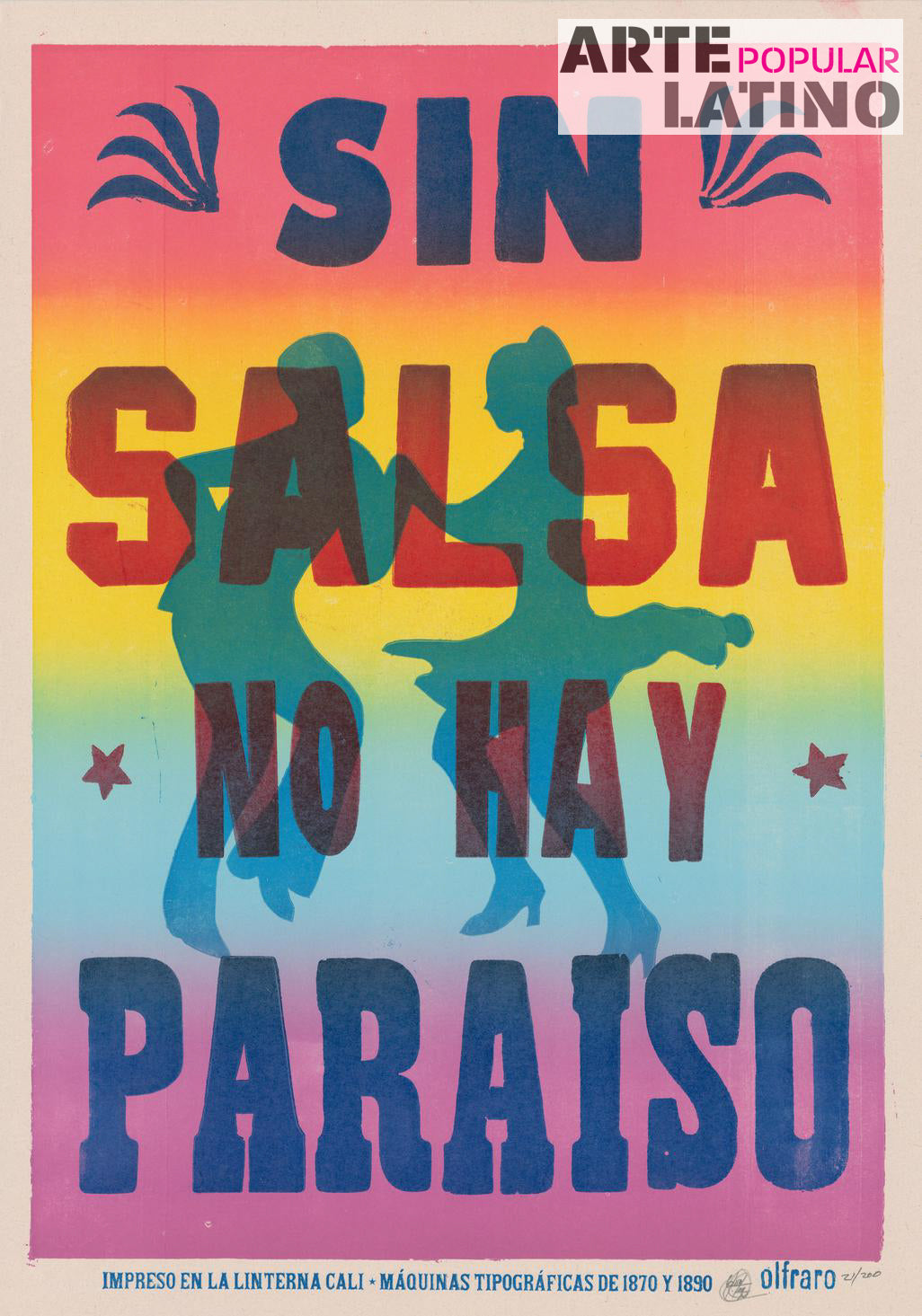 "Sin Salsa no hay Paraíso", Limited Linocut by Olfraro, 2022