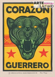 "Corazón guerrero", Limited Linocut by Don Fingo, 2023