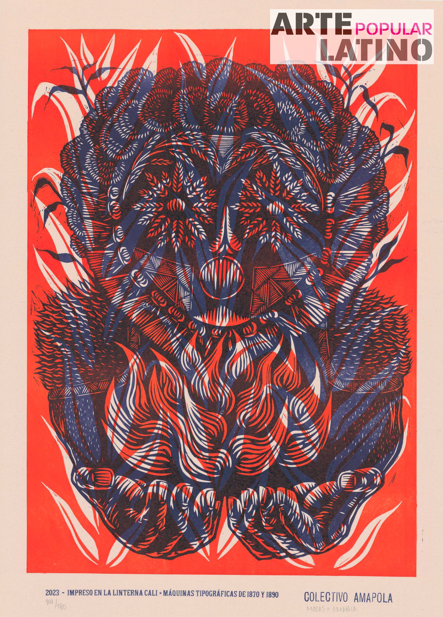 "Cordillera IV - a dos tintas", Limited Linocut by Colectivo Amapola, 2023