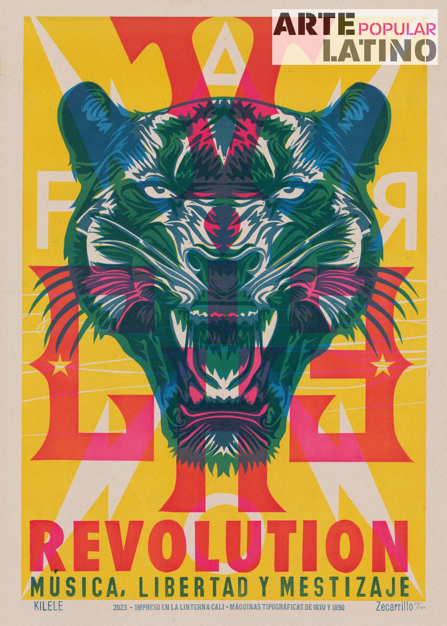 "VICHE REVOLUCIÓN - Música, Libertad y mestizaje", Limited Linocut by ZECARRILLO, 2023