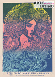 "La Belleza del Mar se refleja en mi Ser", Limited Linocut by Feerch, 2023
