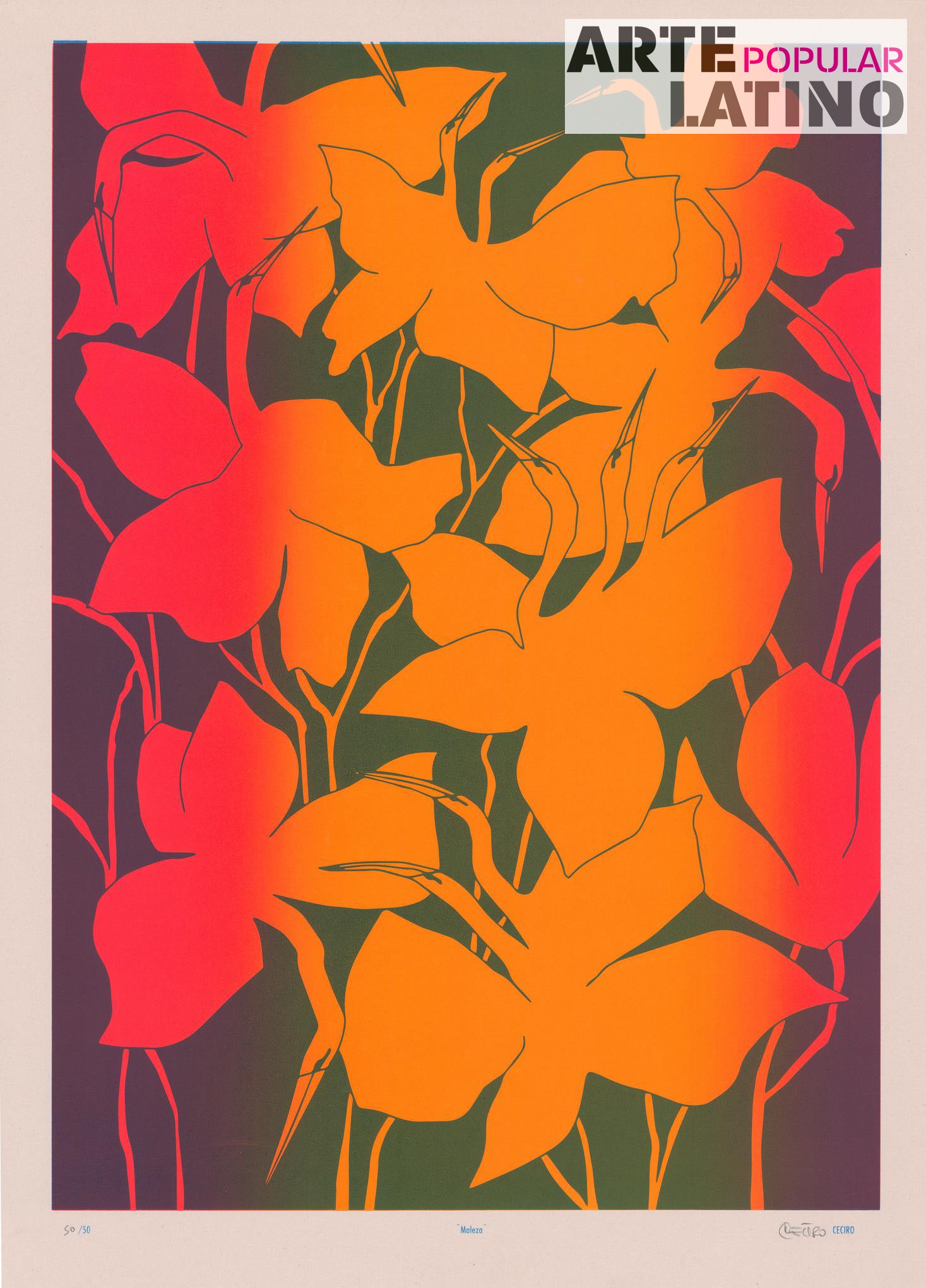 "Maleza - orange", Limited Serigraphy by CECIRO, 2023