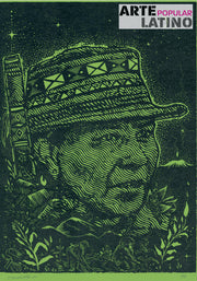 "Saakhelu, Comunidad Nasa - dark green", Limited Woodcut by Dexpierte Colectivo, 2023