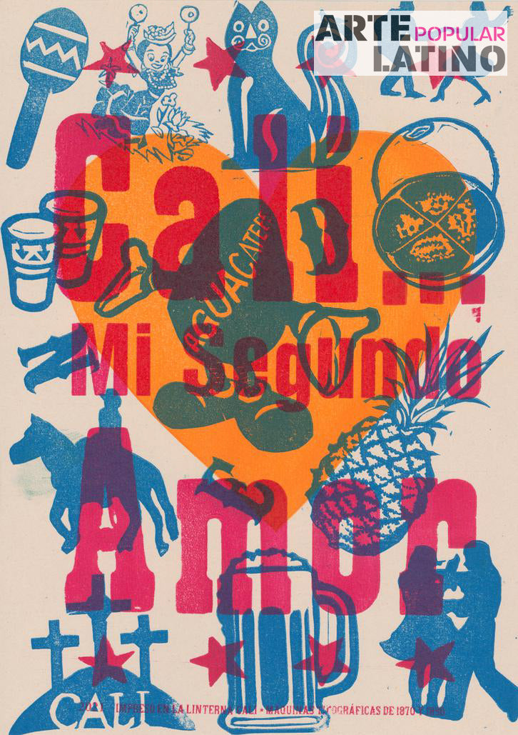 "Cali, mi segundo Amor", Open Linocut by La Linterna Cali, 2023