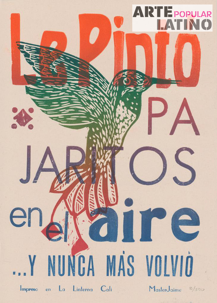"Le pintó pajaritos en el aire …", Open Linocut by MasterJaime, 2023