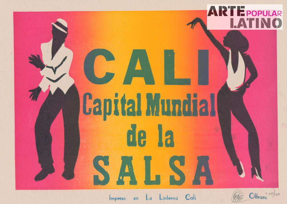 "Cali, Capital Mundial de la Salsa", Limited Linocut by Olfraro, 2023