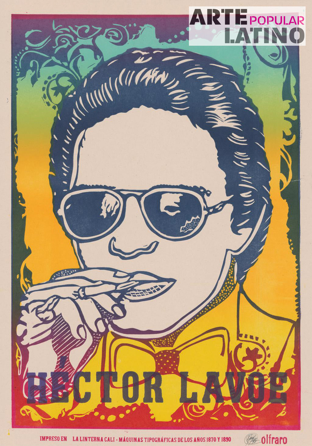 "Hector Lavoe", Limited Linocut by Olfraro, 2022