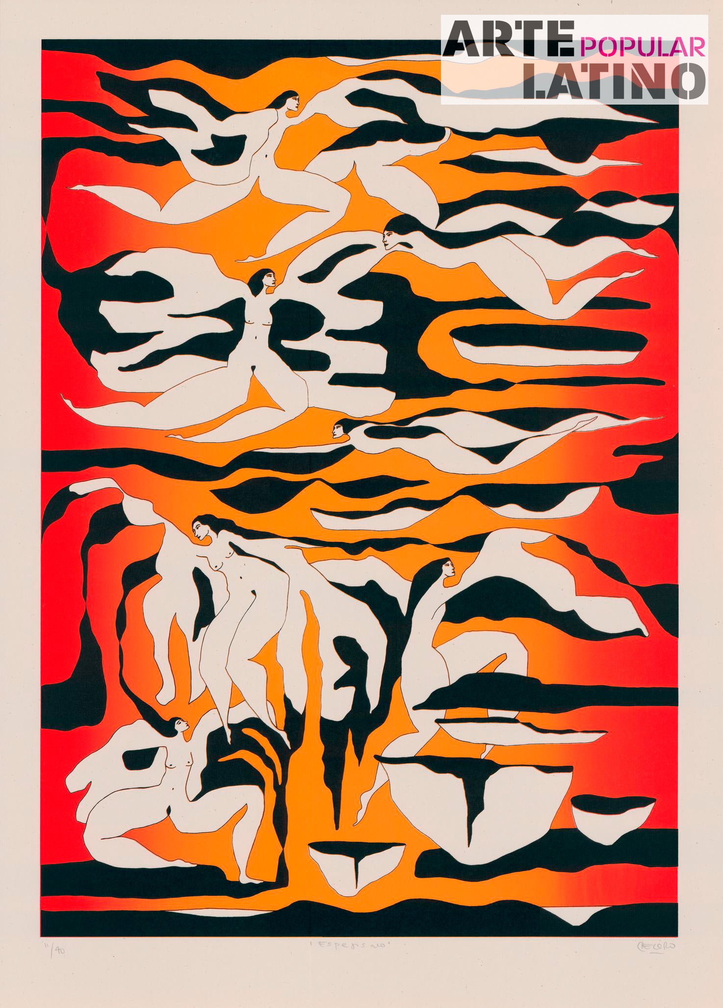 "Espejismo naranja", Screenprint, Limited Serigraphy by CECIRO, 2025