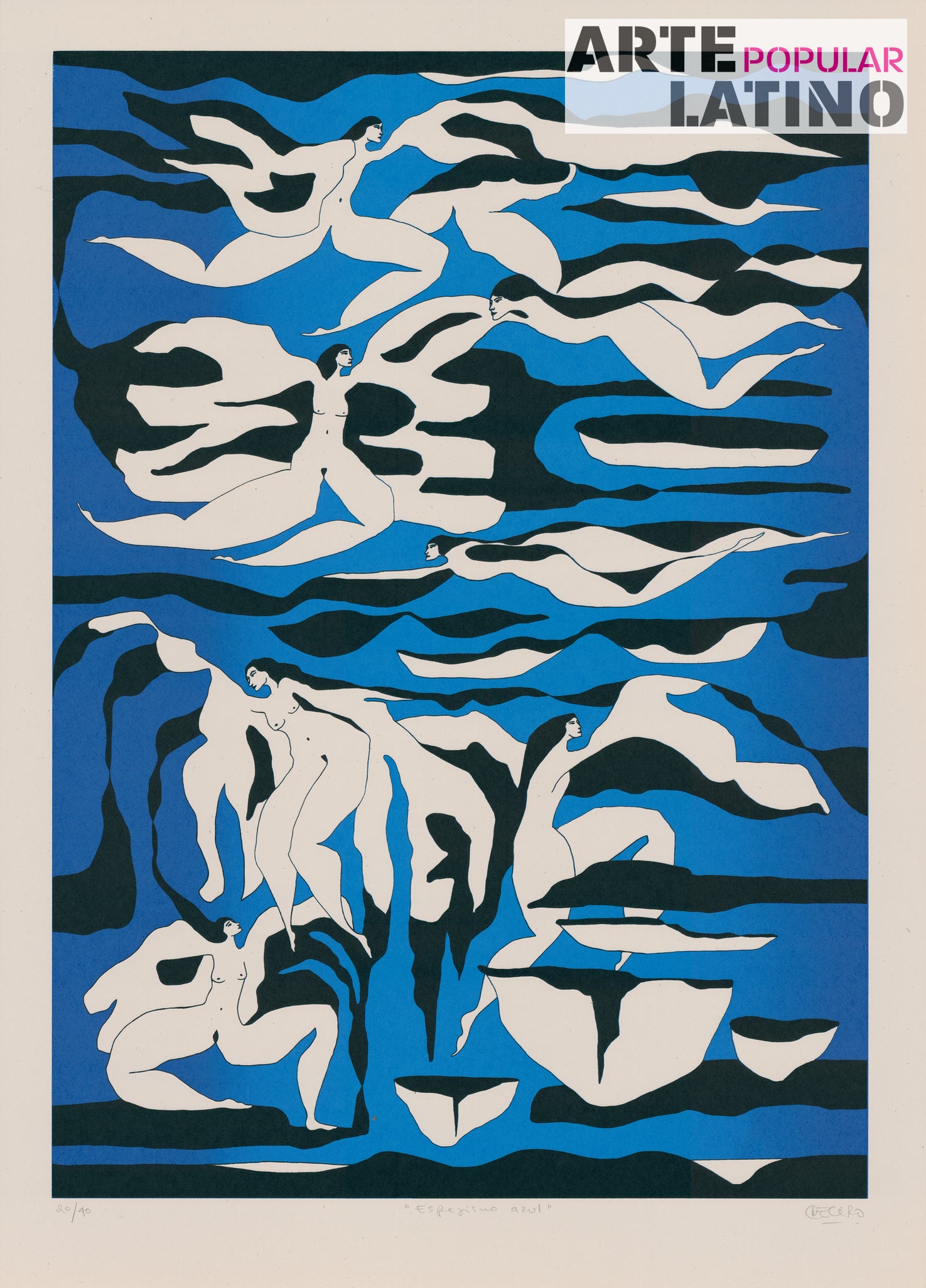 "Espejismo azul", Screenprint, Limited Serigraphy by CECIRO, 2025
