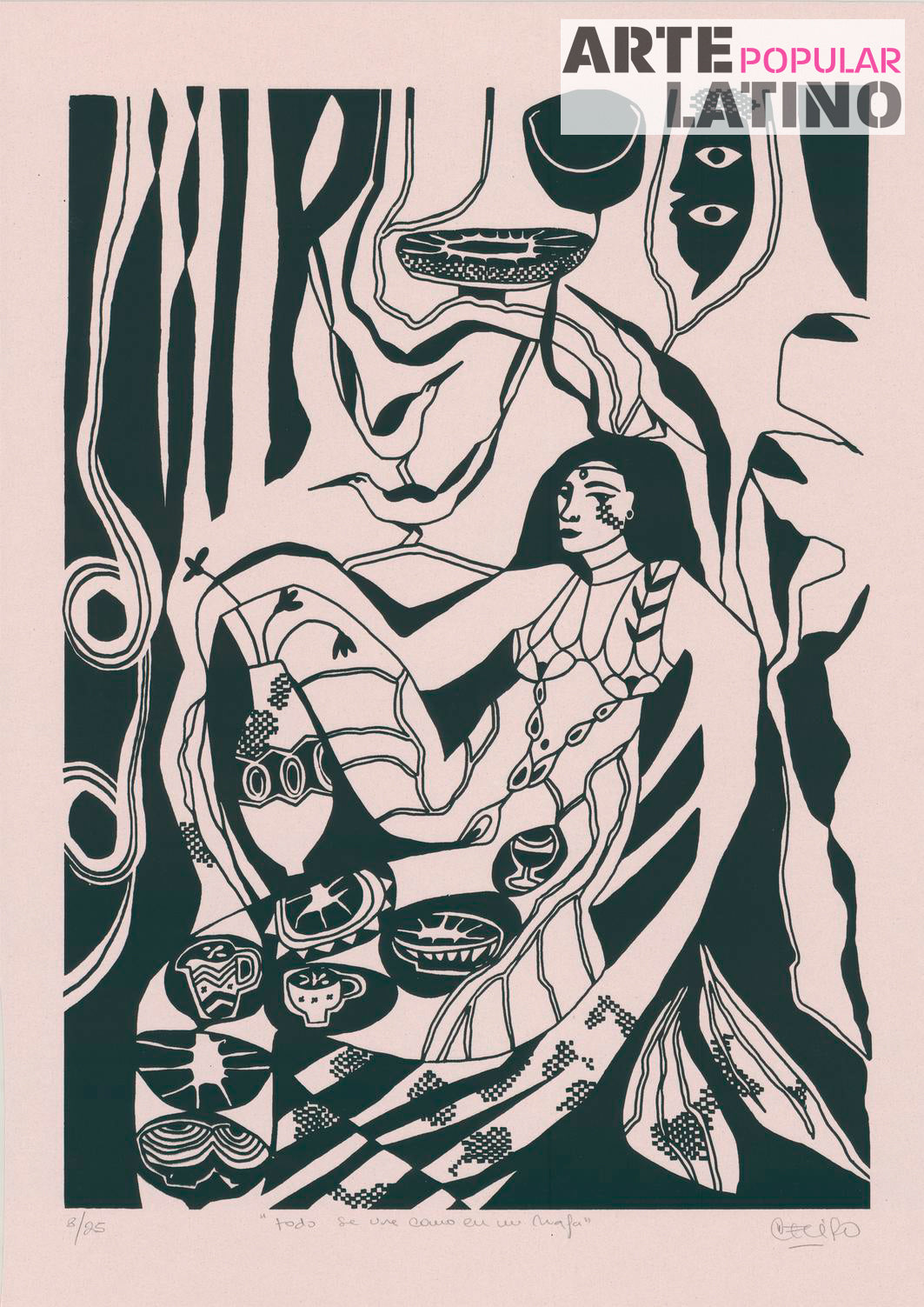 "Todo se une como en un mapa (b)", Limited Serigraphy by CECIRO, 2025