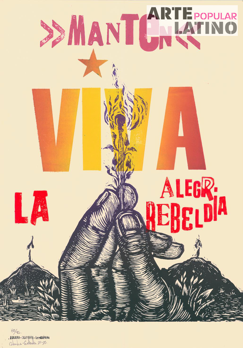 "Mantén Viva la Alegría Rebeldía", Limited Serigraphy by Dexpierte Colectivo, 2025