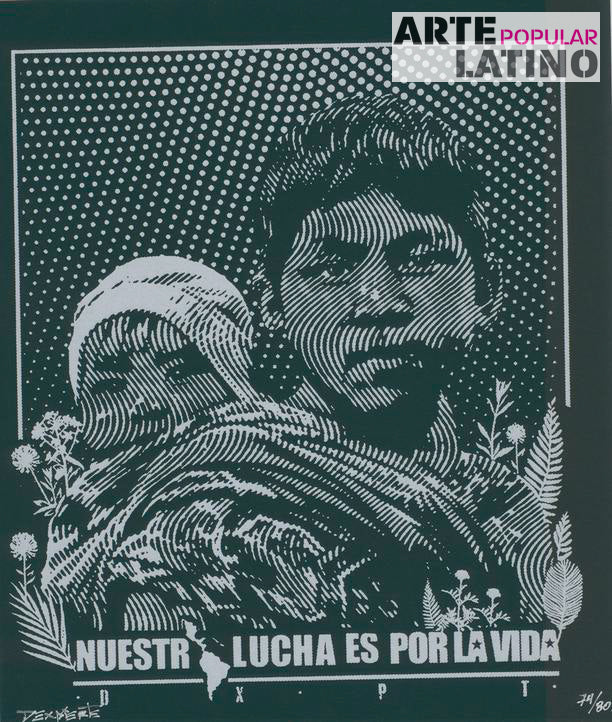 "Nuestra lucha es por la vida - Niños - black", Limited Serigraphy by Dexpierte Colectivo, 2025
