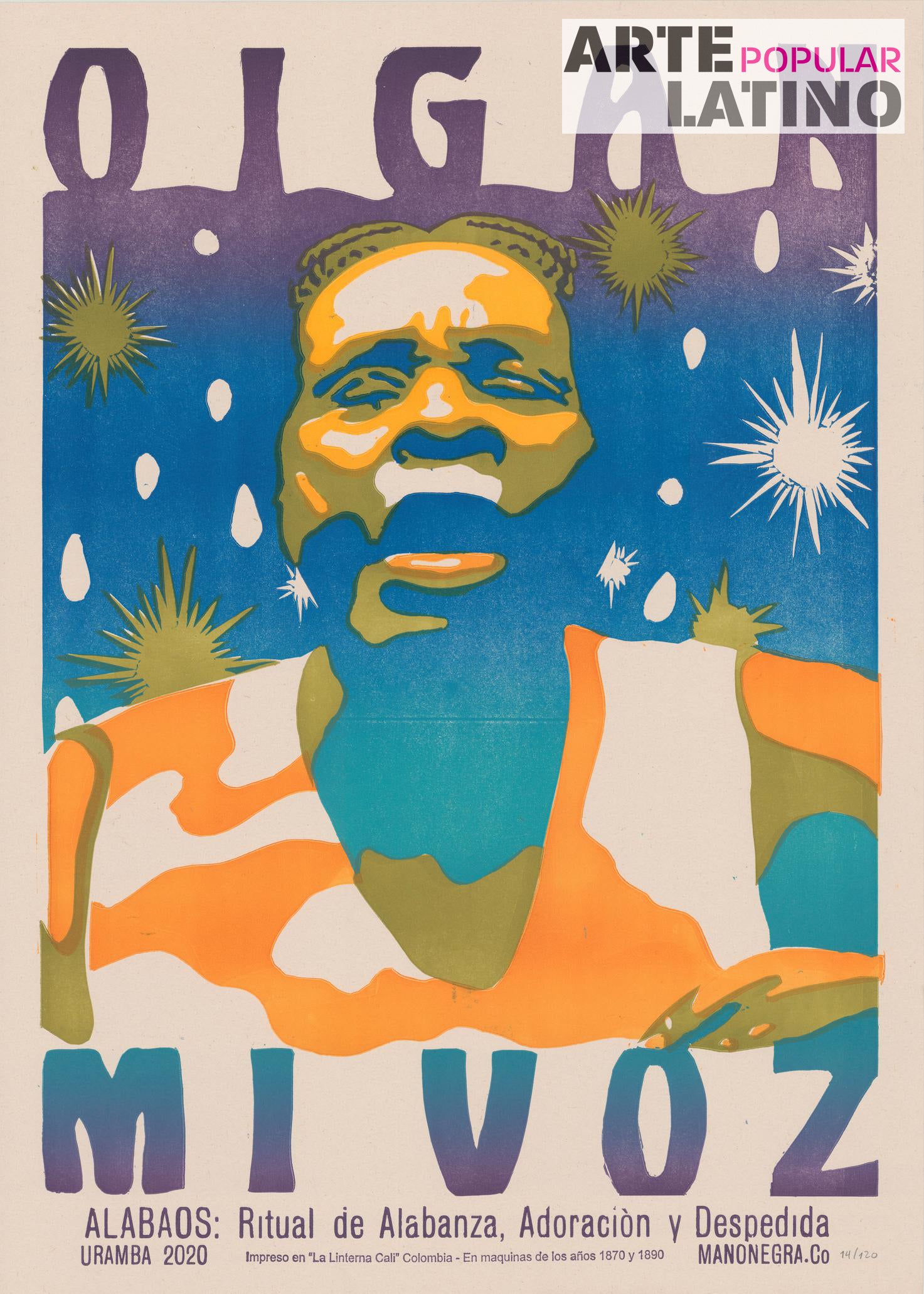 "Oigan mi Voz", Limited Linocut by Uramba & MANONEGRA.Co, 2020