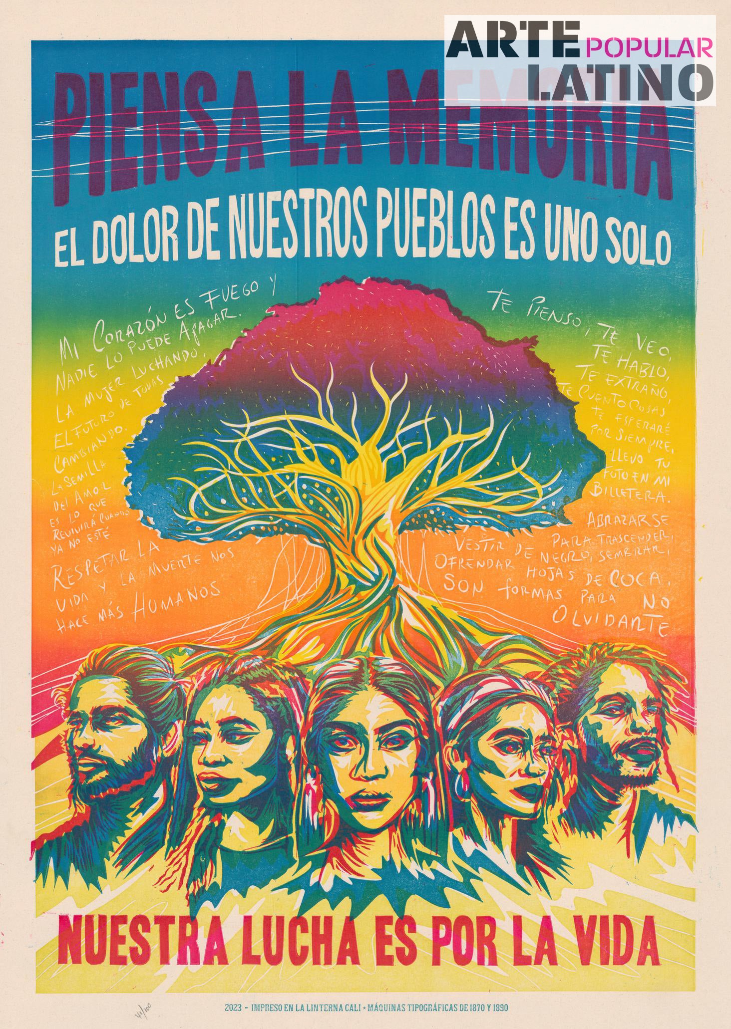 "Piensa la memoria...", Limited Linocut by Museos de la Paz, 2023