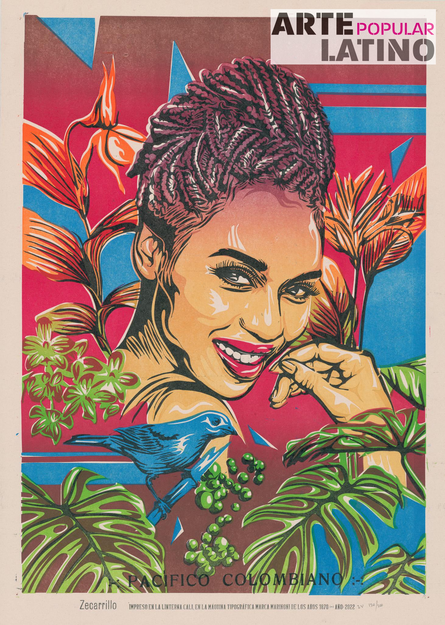 "Pacífico colombiano", Limited Linocut by ZECARRILLO, 2022