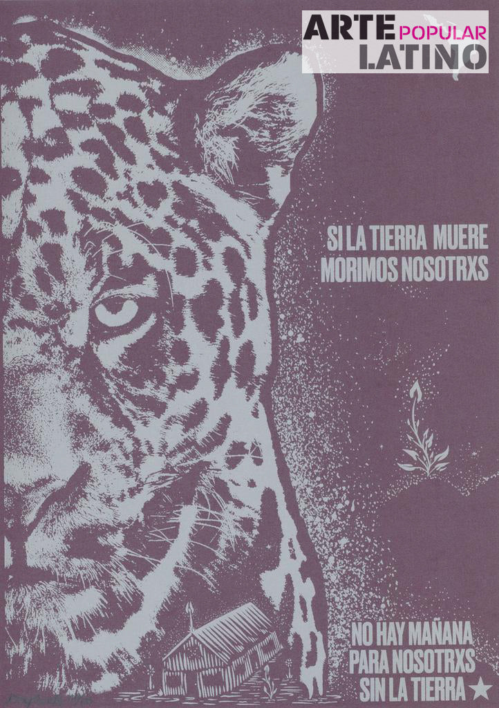 "Si la tierra muere, morimos nosotros - Jaguar - brown", Limited Serigraphy by Dexpierte Colectivo, 2025