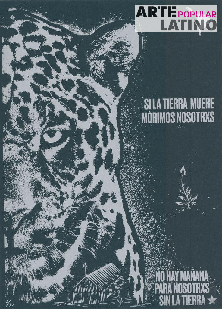 "Si la tierra muere, morimos nosotros - Jaguar - black II", Limited Serigraphy by Dexpierte Colectivo, 2025