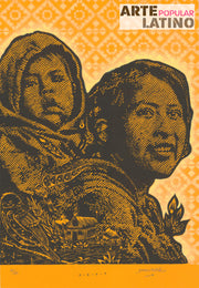 "Retrato Mujer con Niño - yellow", Limited Woodcut by Dexpierte Colectivo, 2025