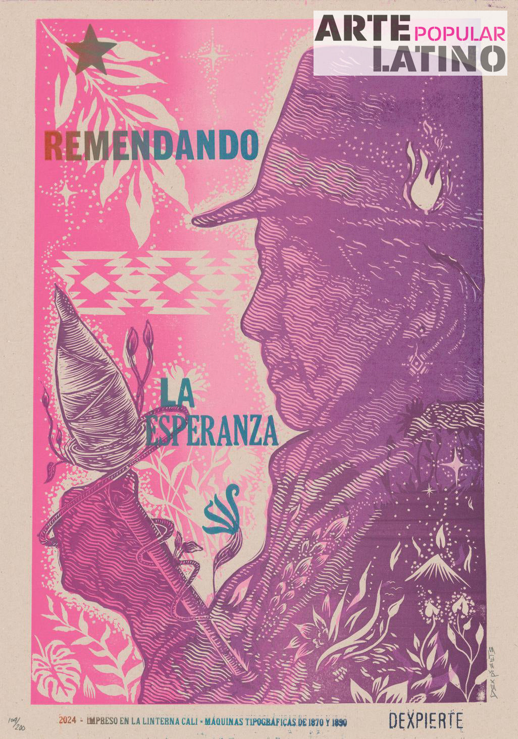 "Remendando la Esperanza", Limited Linocut by Dexpierte Colectivo, 2024