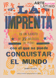 "La Imprenta...", Open Linocut by La Linterna Cali, 2022