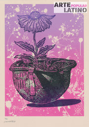 "Casco Flor Degradé", Limited Serigraphy by Dexpierte Colectivo, 2025