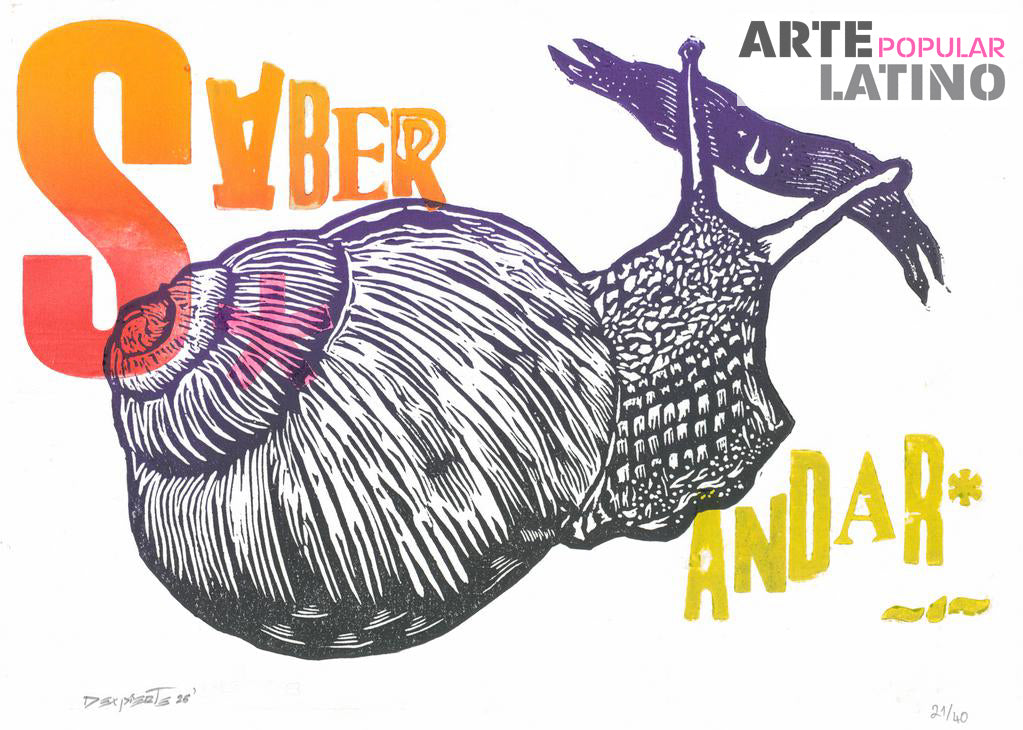 "Saber andar", Limited Linocut by Dexpierte Colectivo, 2025
