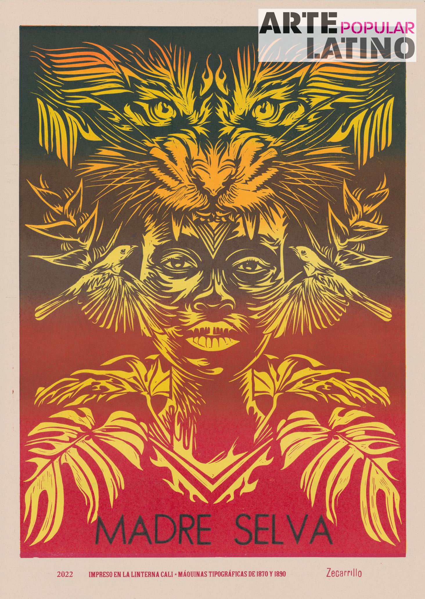 "Madre Selva", Open Linocut by ZECARRILLO, 2022