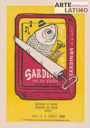 "Sardinas en su Salsa", Limited Linocut by Erle G & Forest 1982, 2023