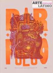 "Dar Fuego", Open Linocut by Tonra, 2021