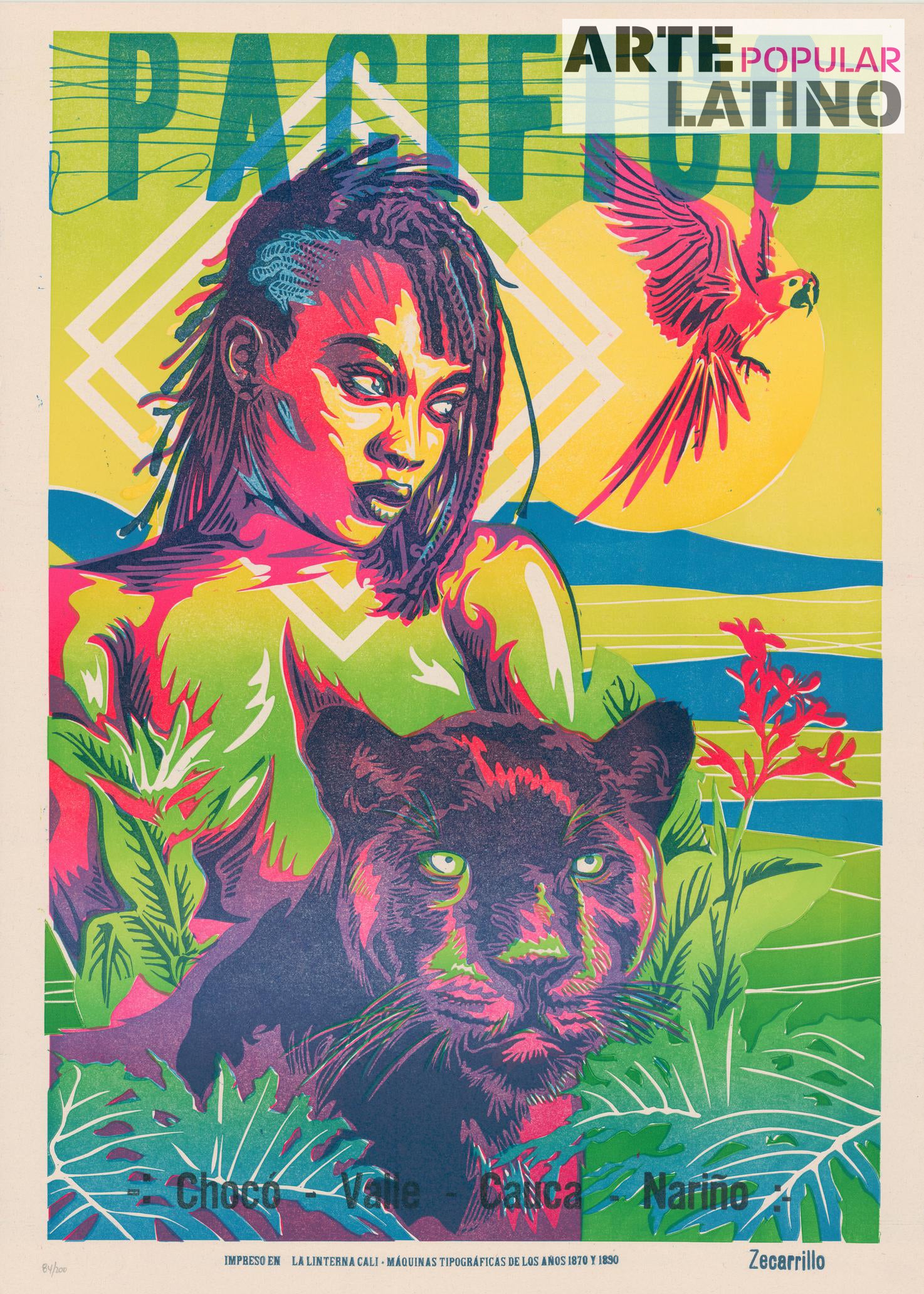 "Pacífico Panter", Limited Linocut by ZECARRILLO, 2023