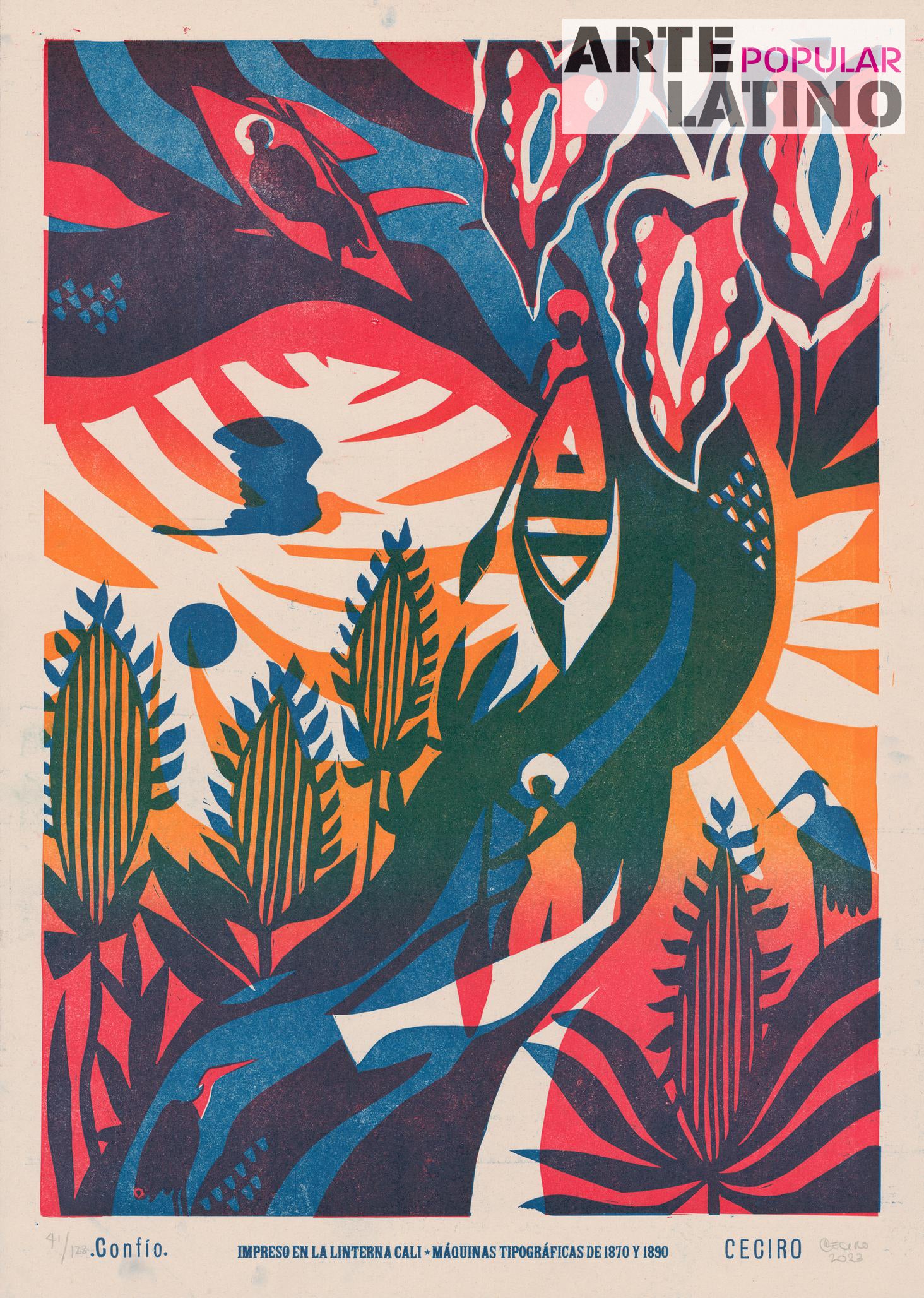 "¡Confío!", Limited Linocut by CECIRO, 2023