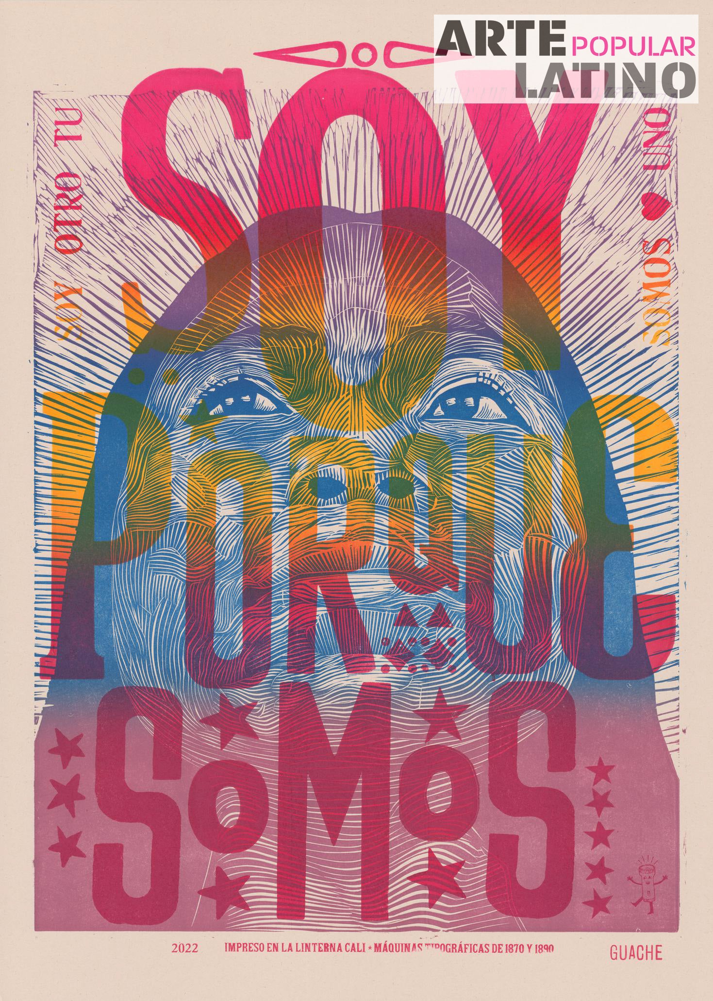 "Soy porque Somos - Indígena", Limited Linocut by GUACHE, 2023