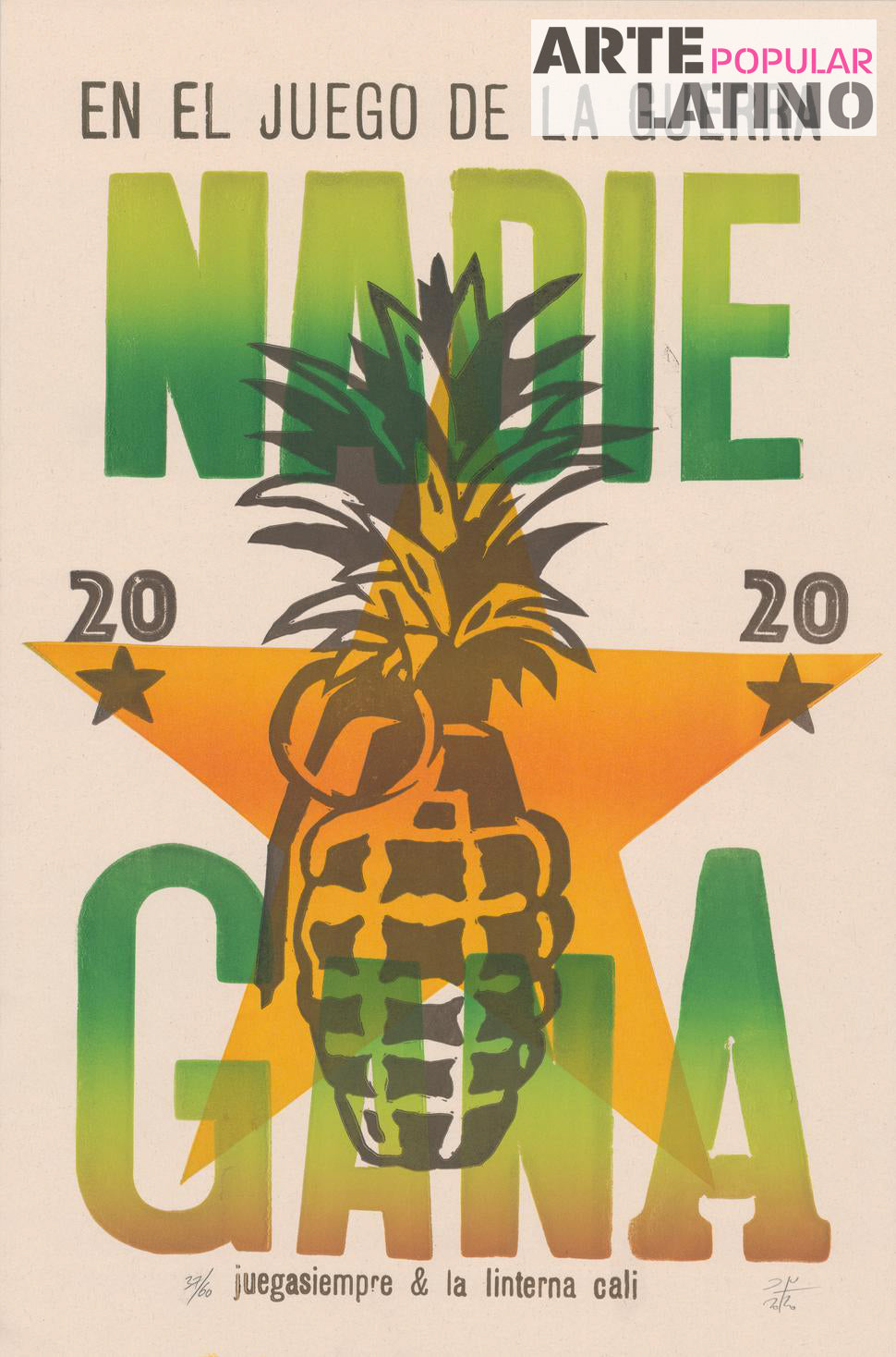 "Nadie gana", Limited Linocut by juegasiempre, 2020