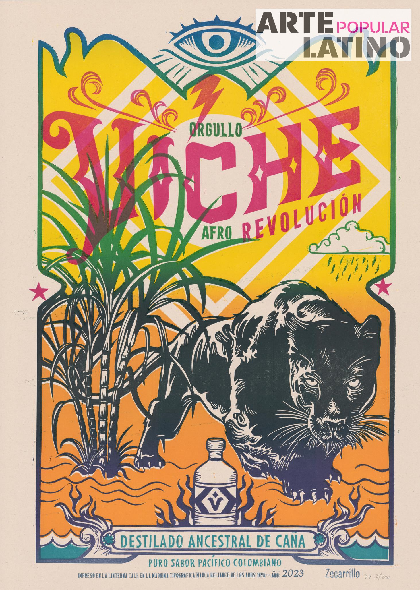 "Orgullo Viche", Limited Linocut by ZECARRILLO, 2023