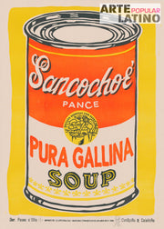 "Sancocho de Gallina (naranja)", Limited Linocut by 3er. Paseo e'Olla, ConSpiRo & CalaVeRo, 2023