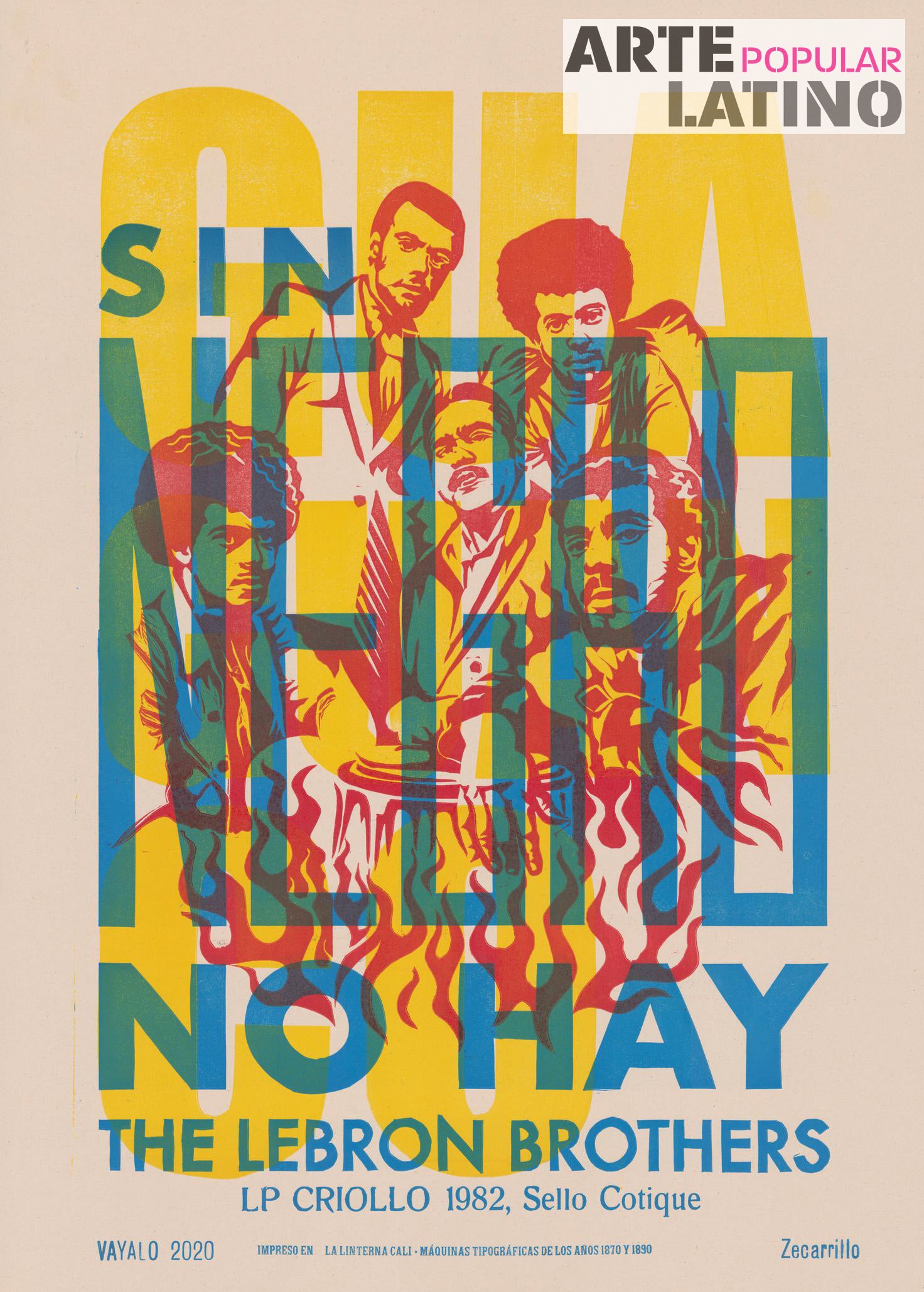 "Sin Negro no hay Guaganco The Lebron Brothers", Open Linocut by ZECARRILLO & VÁYALO, 2020
