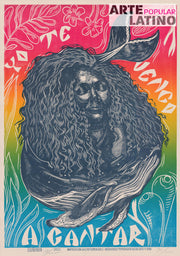 "Yo te vengo a cantar (rainbow color)", Limited Linocut by Chezar Dubinin, 2022