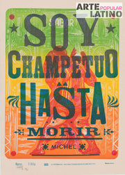 "Soy Champetuo hasta morir - with background", Limited Linocut by NarCo,F.Villa & MasterJaime, 2023