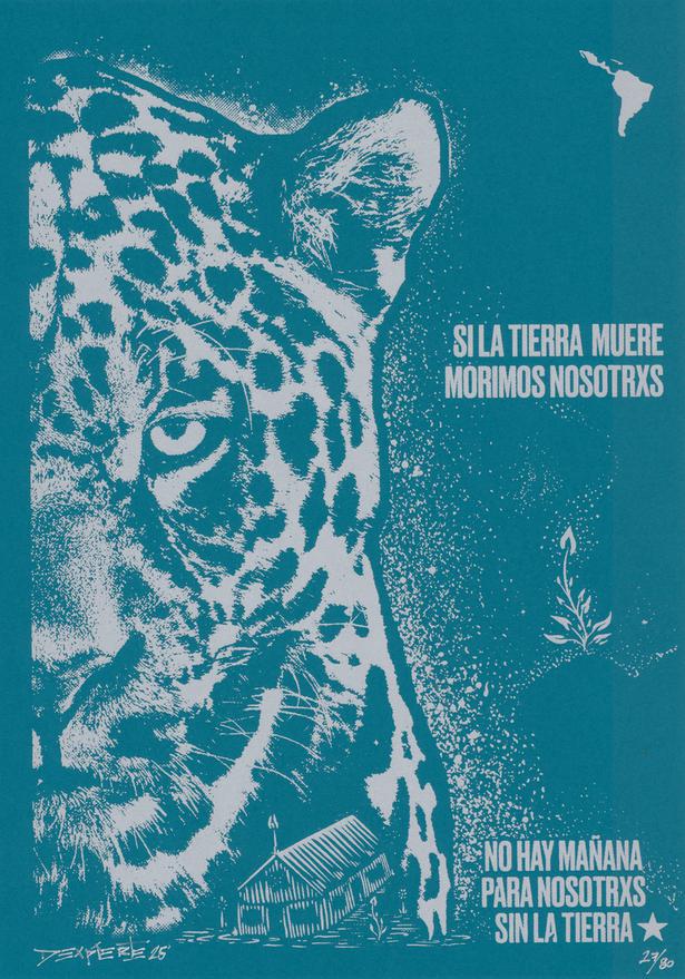 "Si la tierra muere, morimos nosotros - Jaguar - turquoise", 2025